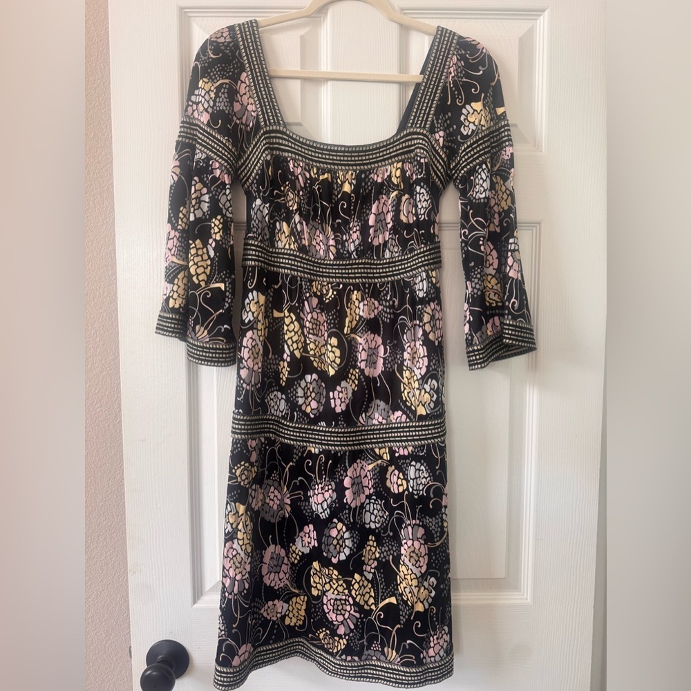 M Missoni vintage black floral print dress size 40 Italian (size 4- small US)